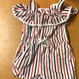 Janie and jack red white and blue romper